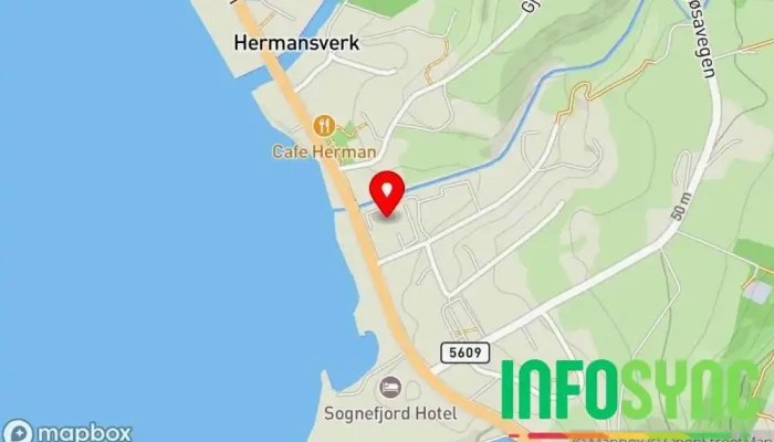 kart over Fylkesarkivet i Vestland Offentlig kontor i Leikanger