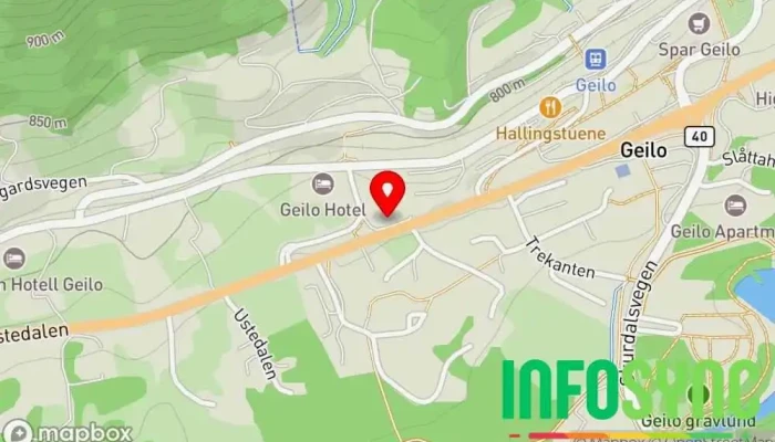 kart over Geilo Gaarden Losji i Geilo