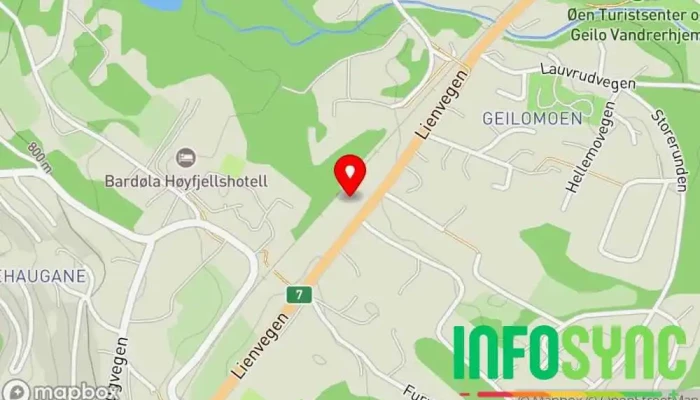 kart over Geilo hytteservice AS Rengjøringstjenester, Byggefirma i Geilo