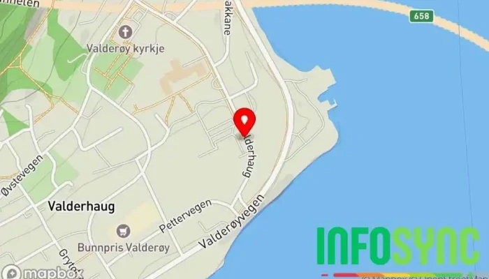 kart over Giske rådhus Bussholdeplass i Valderøya