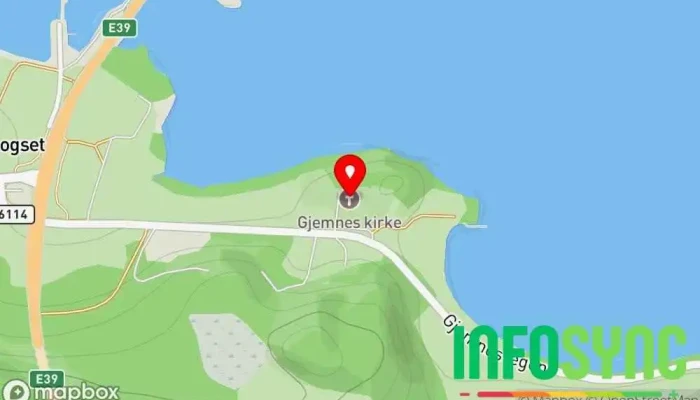 kart over Gjemnes kirke Kirke i Gjemnes