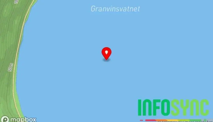 kart over Granvinsvatnet Innsjø i Granvin