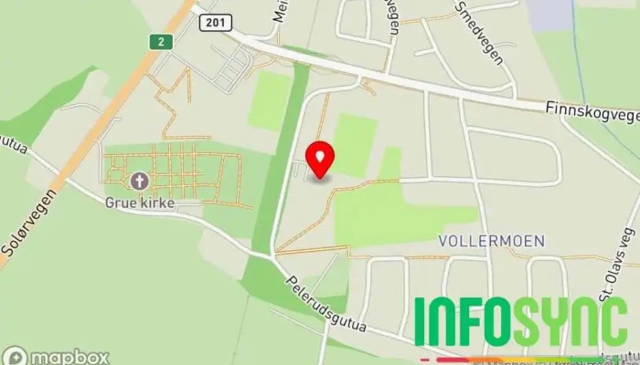 kart over Gruehallen Idrettspark i Kirkenær