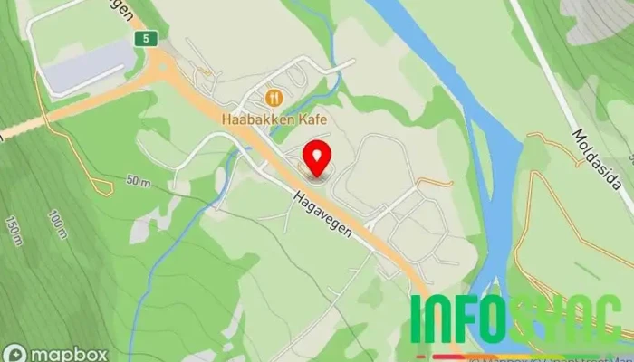 kart over Haabakken Kontrollstasjon Statens Vegvesen Rasteplass ved avgiftsbelagt vei i Lærdal