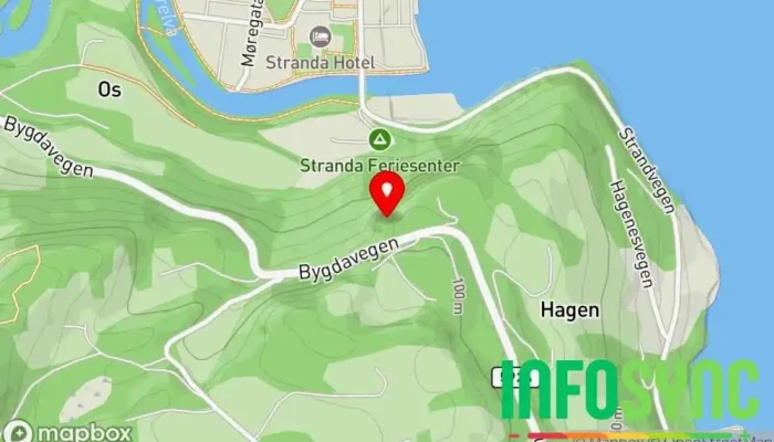 kart over Hagekleiva utsiktspunkt Stranda Turistattraksjon i Stranda
