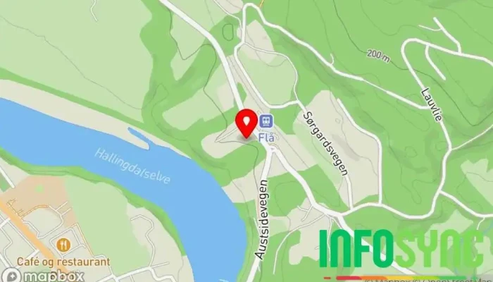 kart over Halling Konsult AS Landmåler i Flå