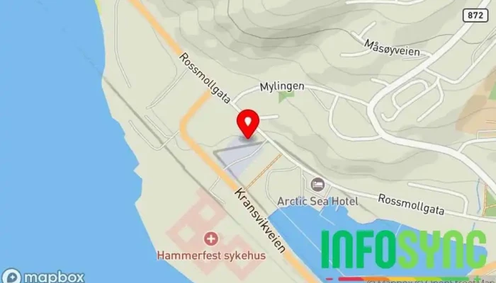 kart over HAMMERFEST ENERGI BREDBÅND AS Elektrisitetsverk, Kabel-TV-selskap, Internettleverandør, Telefonselskap i Hammerfest