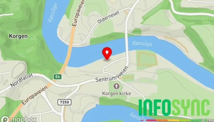 kart over Haneseth Rørco AS Rørlegger i Korgen
