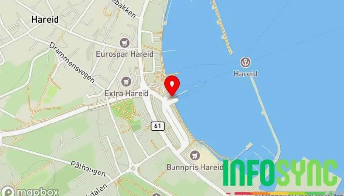 kart over Hareid ferjekai Fergeterminal i Hareid