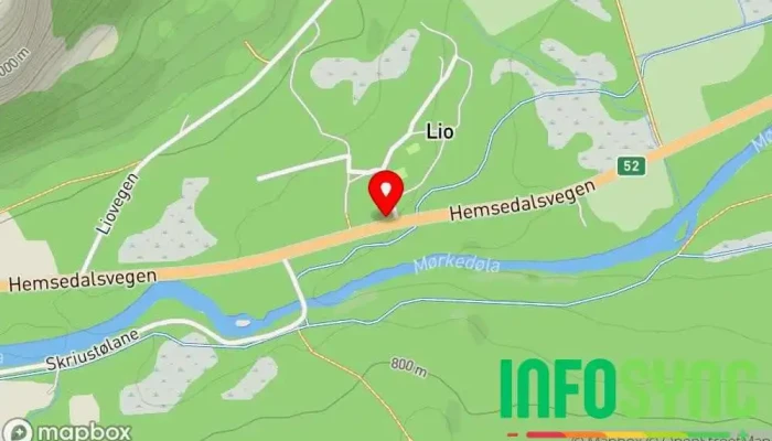 kart over Hemsedal Høyfjellssenter Bussholdeplass i Hemsedal