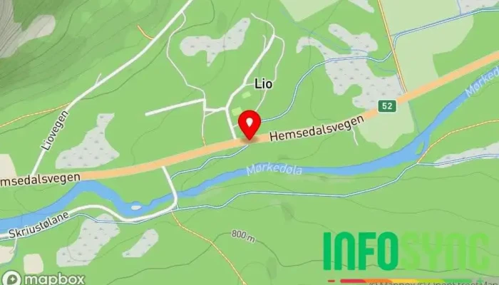 kart over Hemsedal Høyfjellssenter Bussholdeplass i Hemsedal