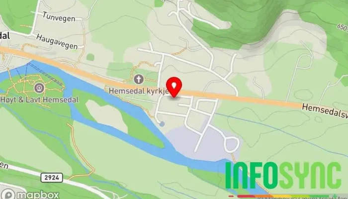 kart over Hemsedal kommune Rådhus, Kommunalt kontor i Hemsedal