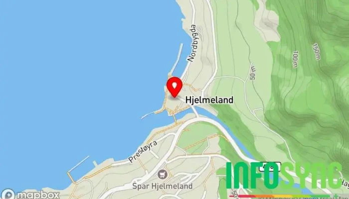 kart over Hjelmeland kommune Kommunalt administrasjonskontor i Hjelmeland