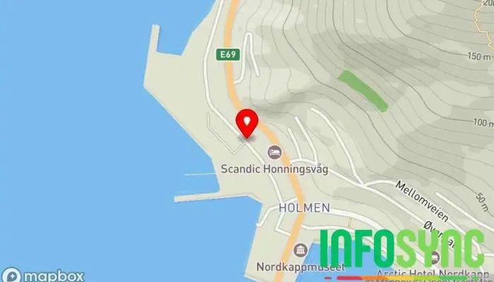 kart over Honningsvåg Bussholdeplass i Honningsvåg