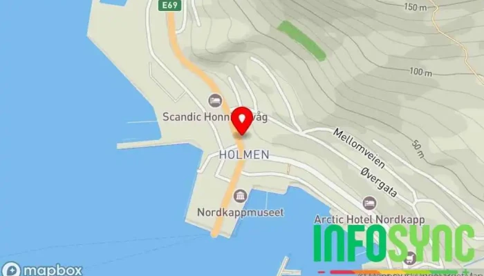 kart over Honningsvåg  i Honningsvåg