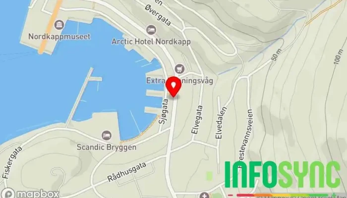 kart over Honningsvåg Lås & nøkkelservice Svein H Pedersen  i Honningsvåg