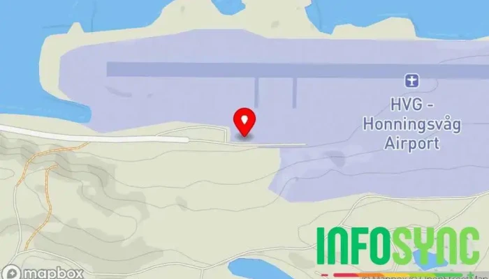 kart over Honningsvåg lufthavn, Valan (HVG) Flyplass i Honningsvåg