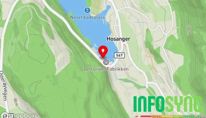 kart over Hosanger Mikrotrykkeri Trykkeri i Lonevåg