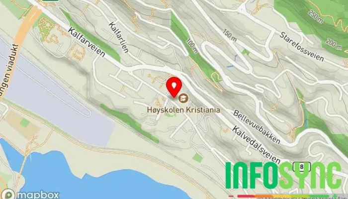 kart over Høyskolen Kristiania | Hansaparken Høyskole, Utdanningsinstitusjon, Fagskole i Bergen