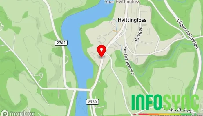 kart over Hvittingfoss bo- og behandlingssenter Bussholdeplass i Hvittingfoss