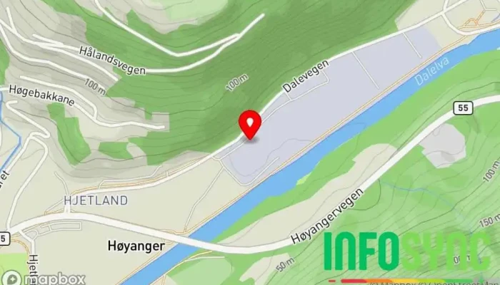 kart over Hydro Høyanger recycling Produsent i Høyanger