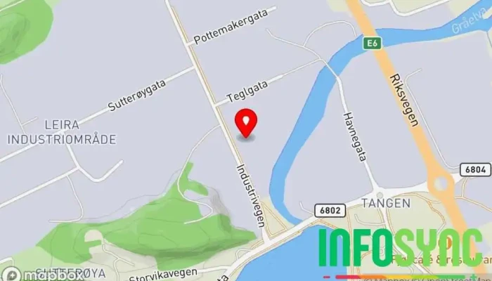 kart over Hydroscand AS avd. Stjørdal Slangeleverandør i Stjørdal