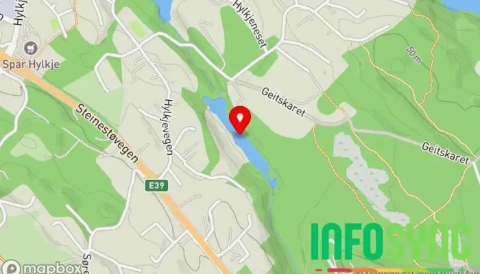 kart over Hylkjestemma Innsjø i Hylkje