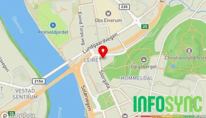 kart over Ifront Karriere Elverum  i Elverum