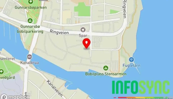 kart over Infobric Hovedkontor i Tønsberg