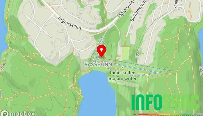kart over Ingierkollen Slalåmsenter Skisenter i Kolbotn