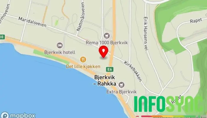 kart over Ingolf Thune Transport kontor Hovedkontor, Eiendomsutleier, Utleielager, Transporttjeneste i Bjerkvik