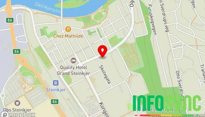 kart over InnoCamp Steinkjer Hovedkontor i Steinkjer