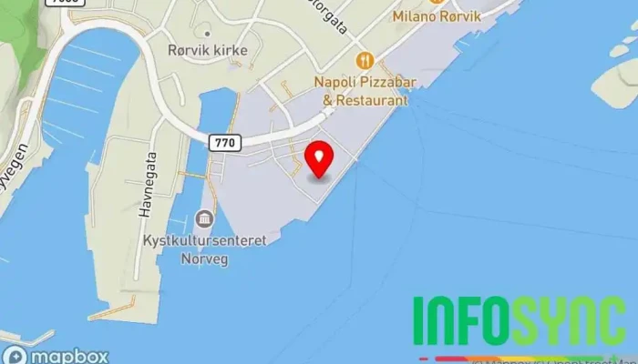 kart over InnovArena AS Hovedkontor i Rørvik