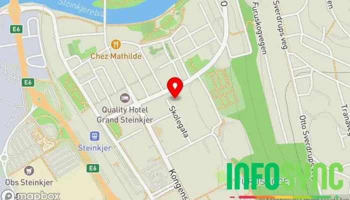 kart over Innovasjon Norge Offentlig kontor i Steinkjer