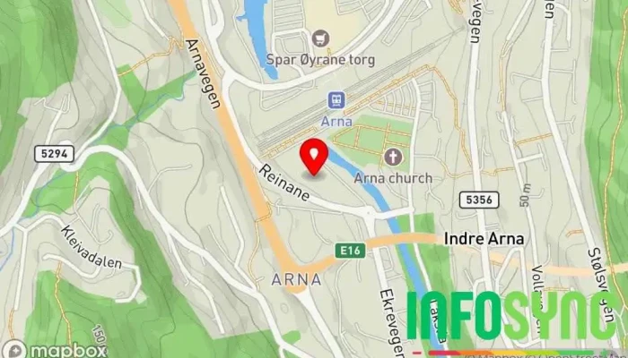 kart over JV Skanska-Strabag Ulriken ANS  i Indre Arna