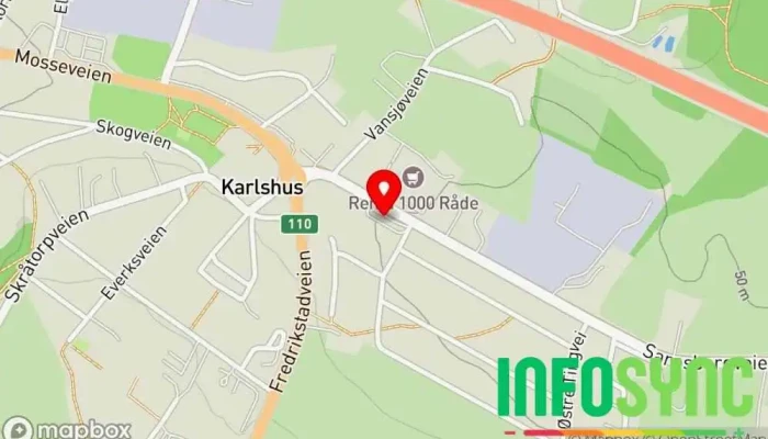 kart over Karlshus Bussholdeplass i Råde