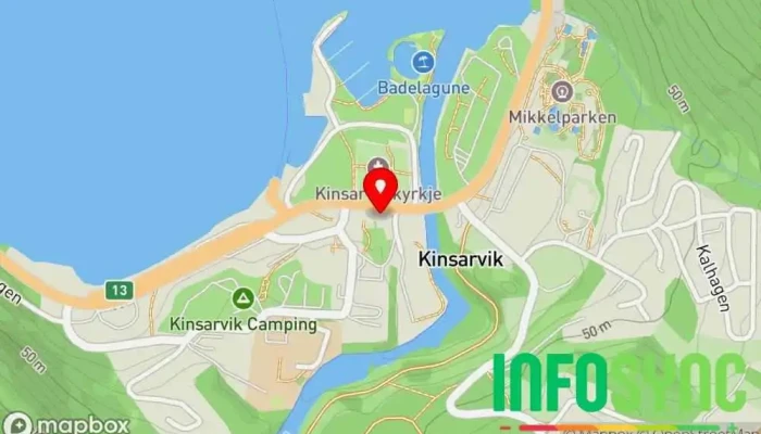 kart over Kinsarvik Fjordhotel Hotell i Kinsarvik