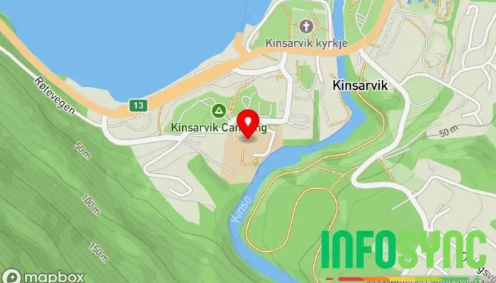 kart over Kinsarvik skule Skole i Kinsarvik