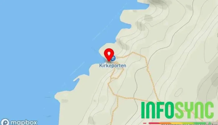 kart over Kirkeporten i Skarsvåg Turistattraksjon, Naturreservat i Skarsvåg