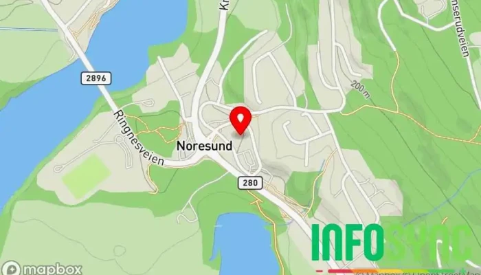 kart over Kiwi Noresund Dagligvarebutikk i Noresund