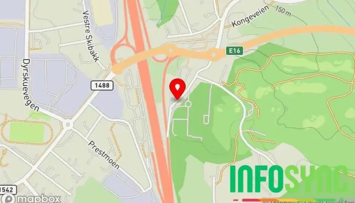 kart over Kløfta E6 Skibakk Bussholdeplass i Kløfta