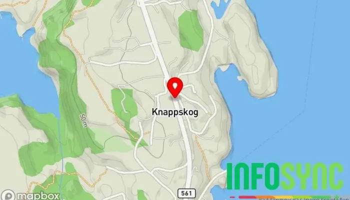 kart over Knappskog  i Knappskog