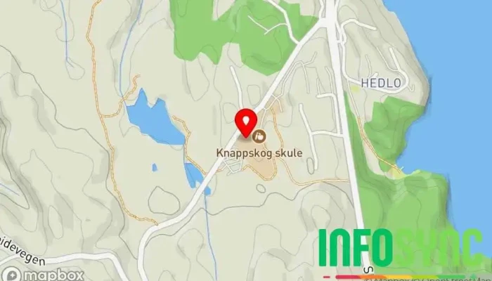 kart over Knappskog Skule Barneskole i Knappskog