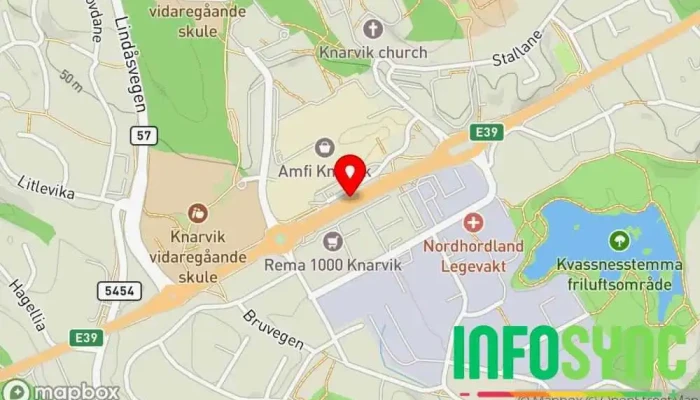 kart over Knarvik terminal Busstopp i Isdalstø