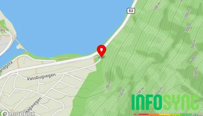 kart over Knipenborg skytterlag innendørsbane Skytebane i Årdalstangen