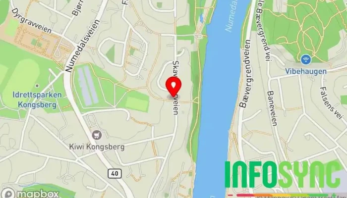 kart over KONGSBERG INDUSTRIAL SOLUTIONS Produsent i Kongsberg