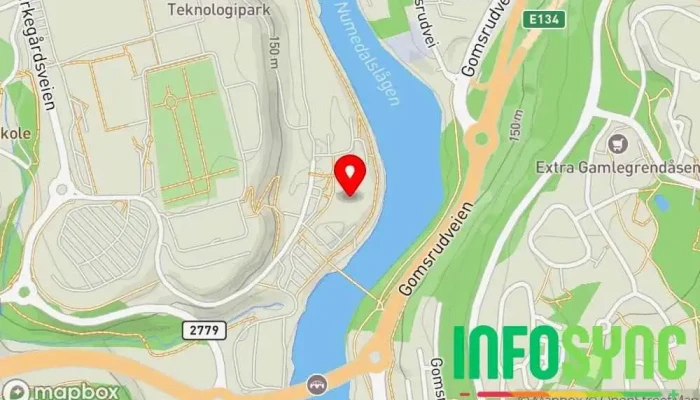 kart over Kongsberg Maritime Bedriftstjenester i Kongsberg