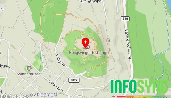 kart over Kongsvinger Festning Festning, Turistattraksjon i Kongsvinger