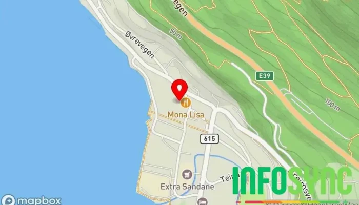 kart over Kontorfellesskapet Spire Kontorfellesskap i Sandane