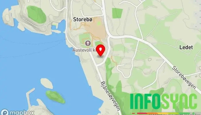 kart over Kontorsenteret Austevoll AS Hovedkontor i Storebø
